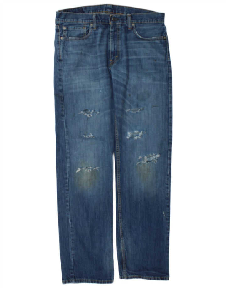 Levi's Mens 511 Distressed Slim Jeans W34 L34 Blue Cotton