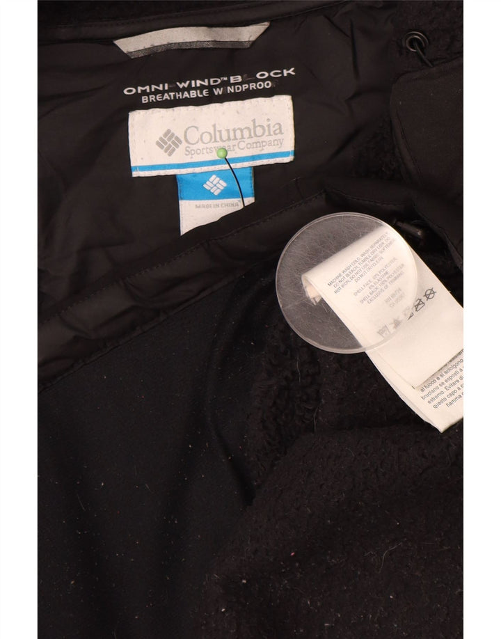 COLUMBIA Womens Hooded Windbreaker Jacket UK 16 Large Black Polyester