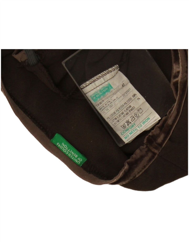 BENETTON Womens Low Waist A-Line Skirt IT 42 Medium W34  Brown Polyester