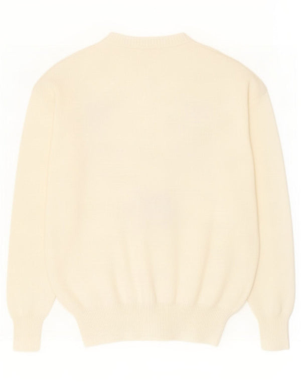 Yorn Womens Crew Neck Jumper Sweater EU 38 Medium White Novelty
