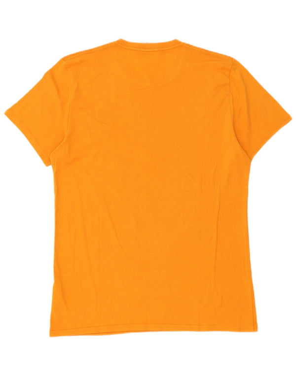 Hollister Mens Graphic T-Shirt Top Medium Orange Cotton