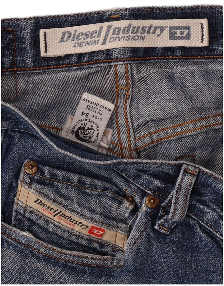 DIESEL Mens Straight Jeans W34 L33 Blue Cotton Classic