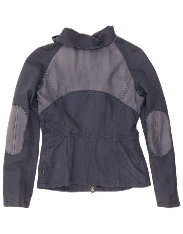 Armani Jeans Womens Bomber Jacket UK 14 Medium Navy Blue Cotton