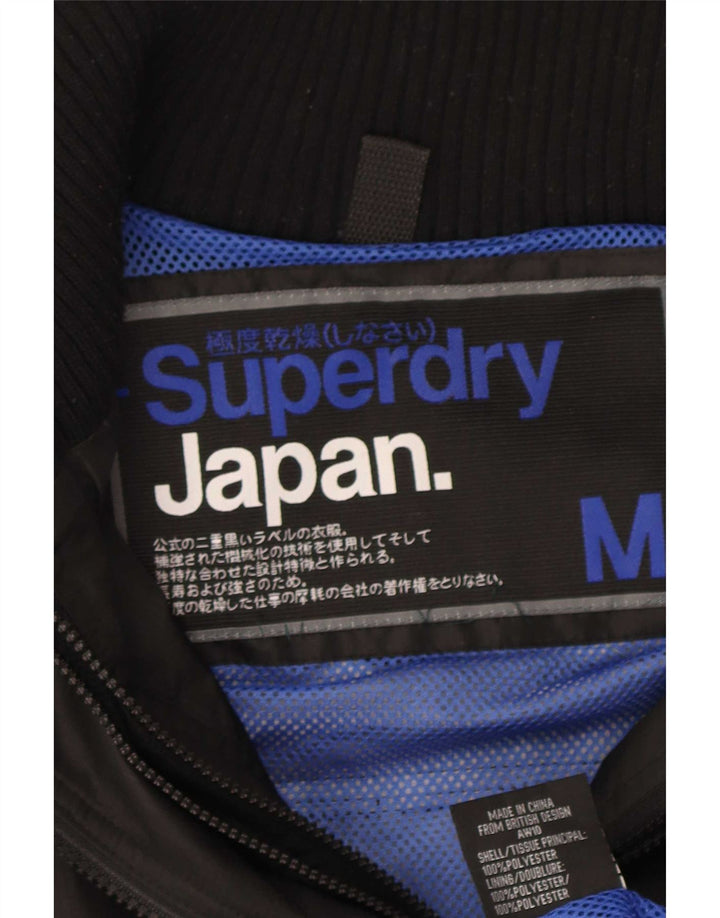 Superdry Womens Graphic Rain Jacket UK 14 Medium Black