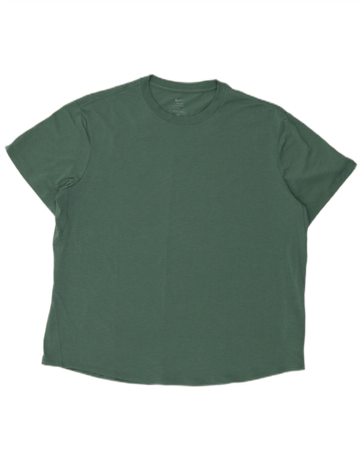 NIKE Mens Dri Fit T-Shirt Top Large Green Polyester