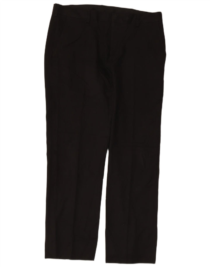 Izod Mens Straight Chino Trousers W34 L32  Black Polyester