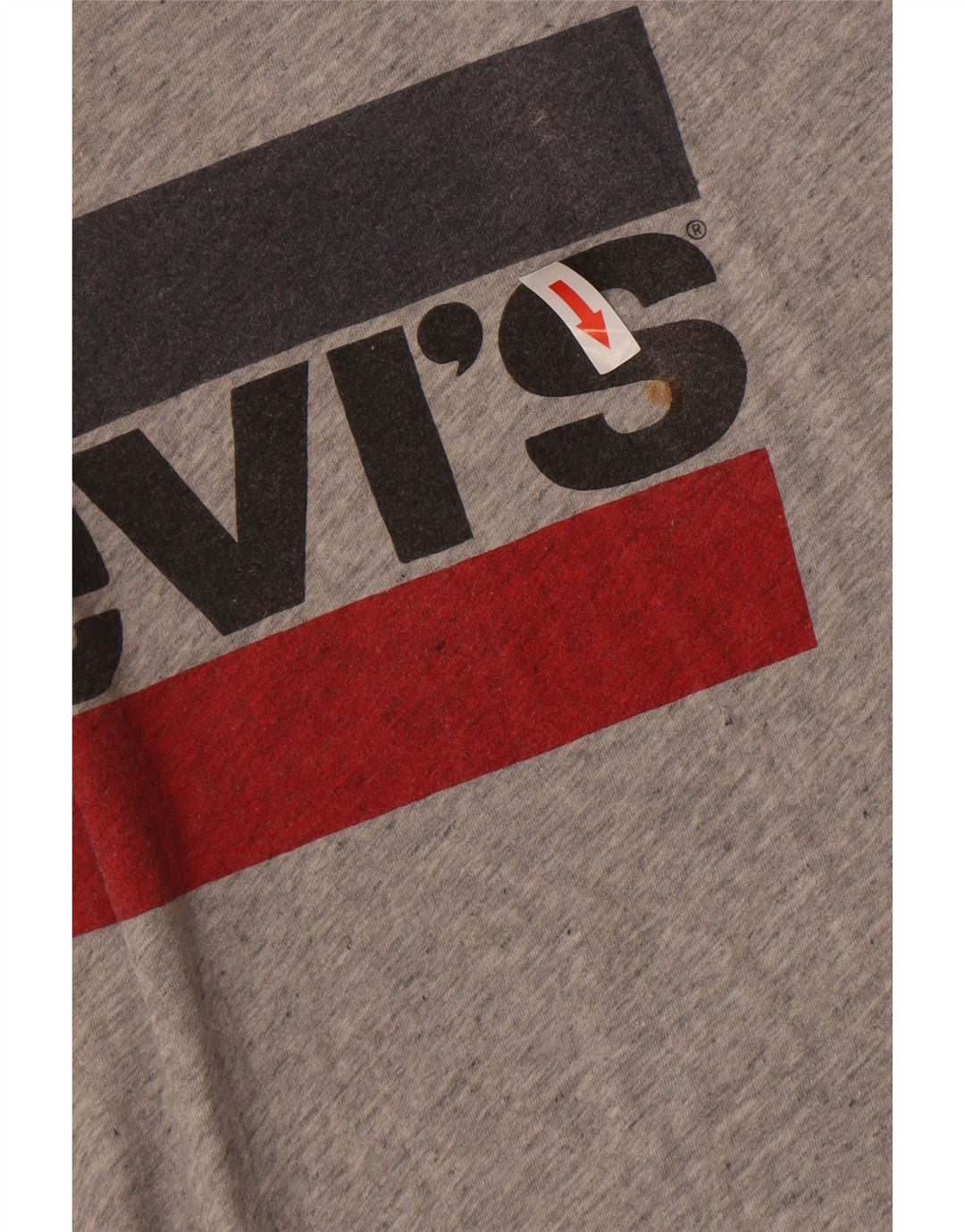 Levi's Womens Graphic T-Shirt Top UK 12 Medium Grey Flecked Cotton