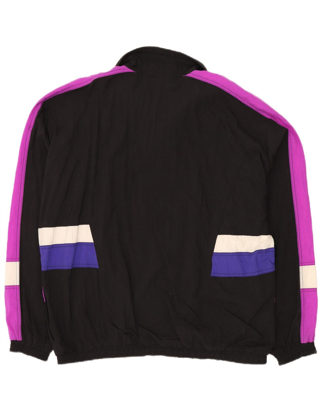 Shamp Mens Tracksuit Top Jacket Large Black Colourblock Polyamide