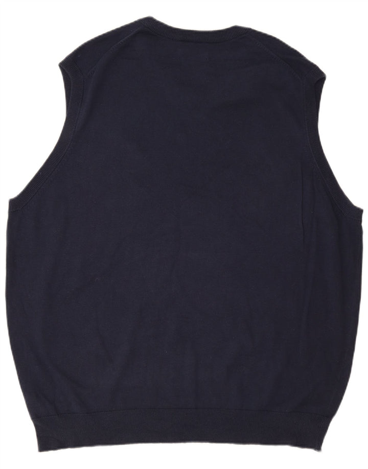 CHAPS Mens Vest Tank Top 2XL Navy Blue Cotton