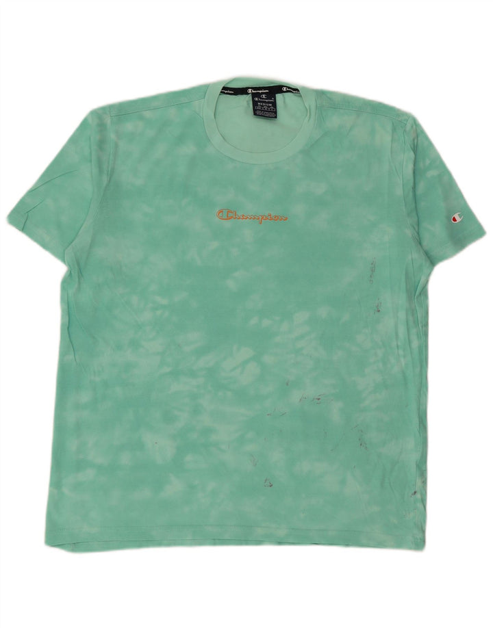 CHAMPION Mens T-Shirt Top Medium Green Tie Dye