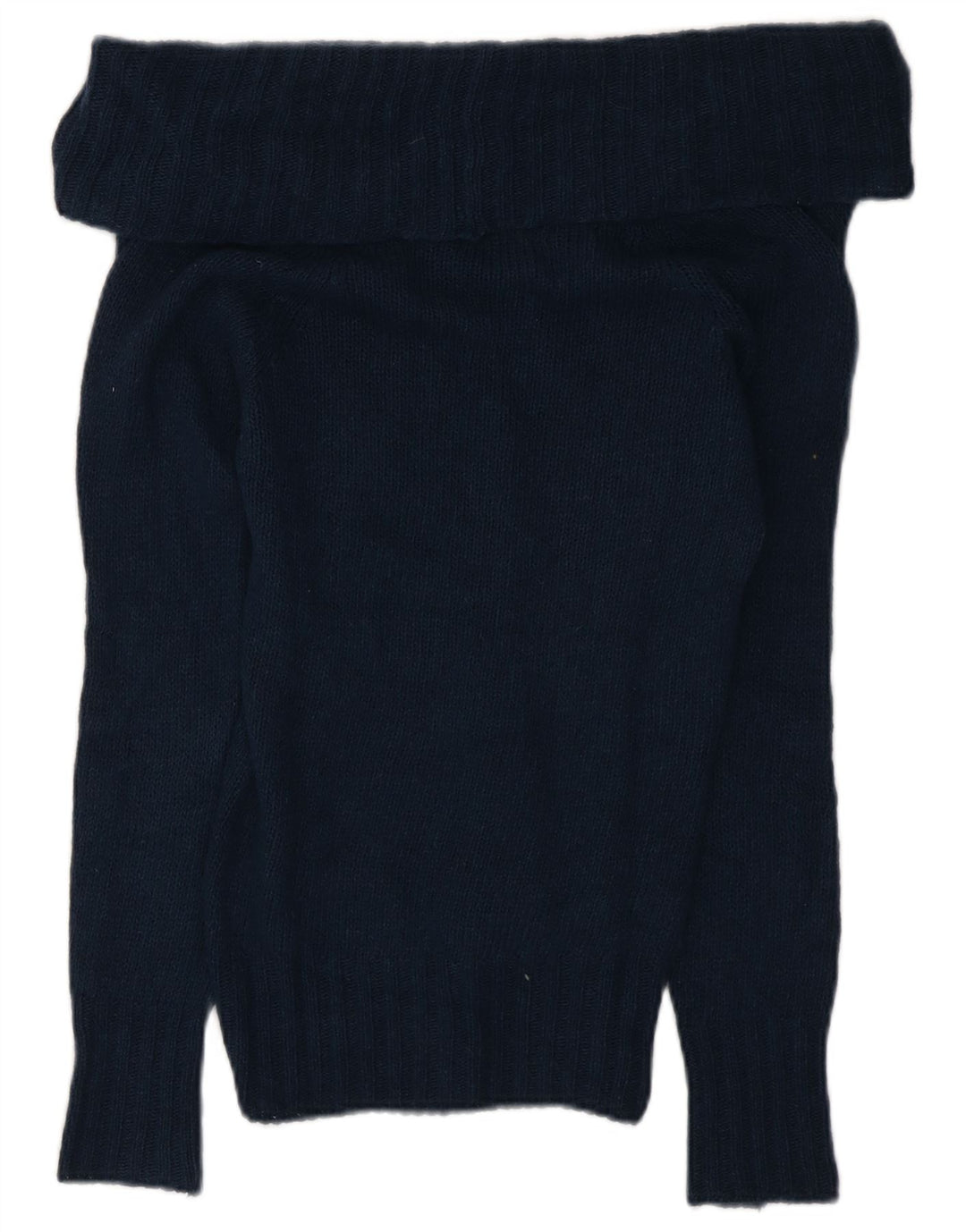 Massimo Dutti Womens Roll Neck Jumper Sweater UK 10 Small Navy Blue Wool