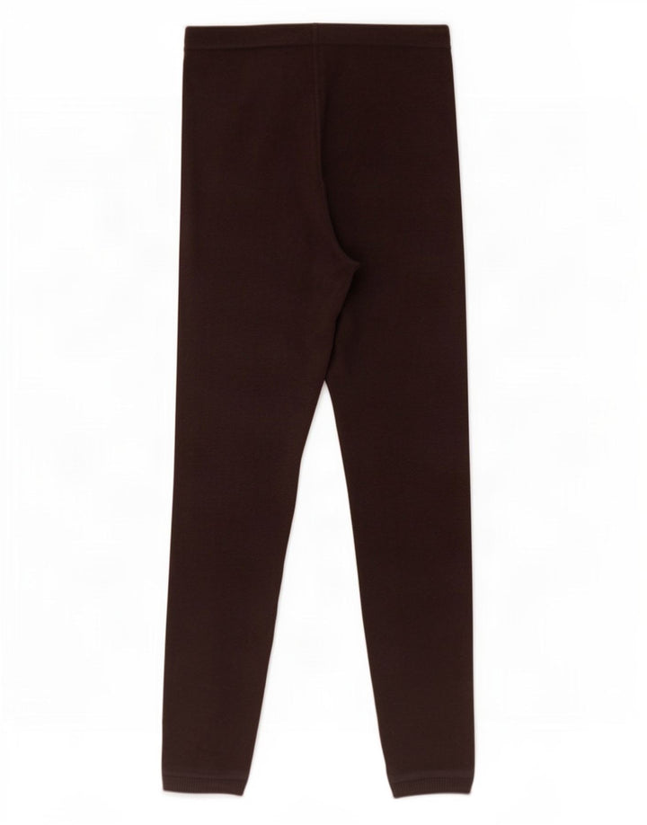 Kenzo Womens Leggings UK 8 Small Brown Wool