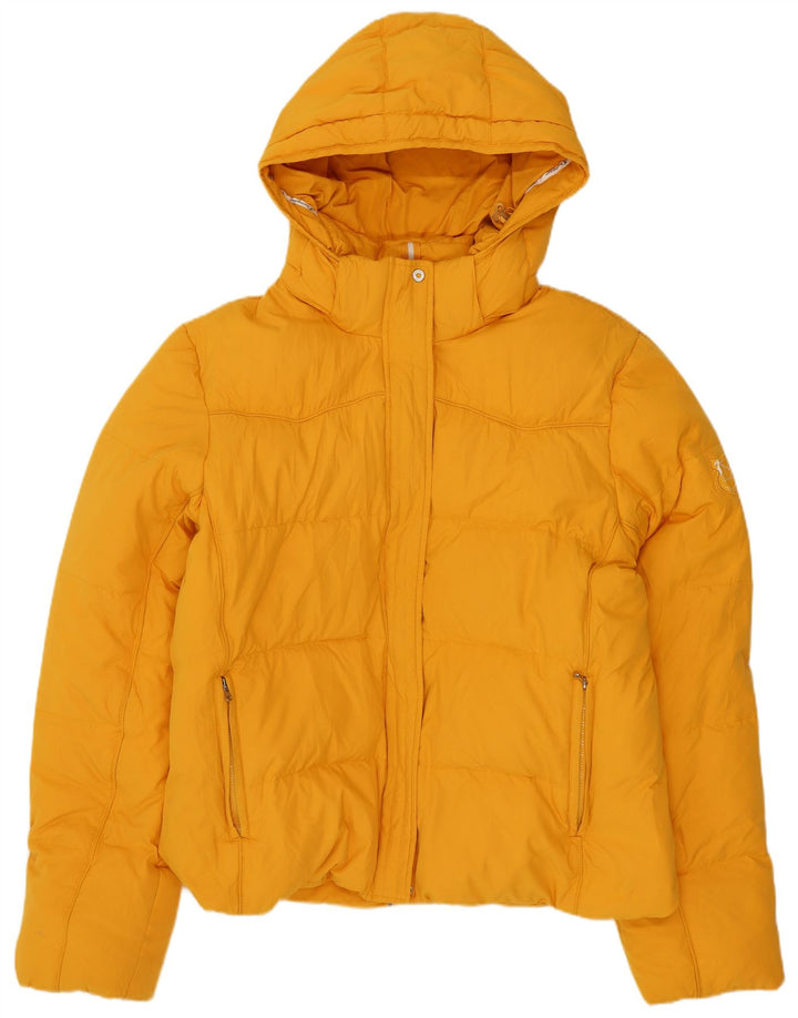 Champion Womens Hooded Padded Jacket UK 18 XL Yellow Polyester