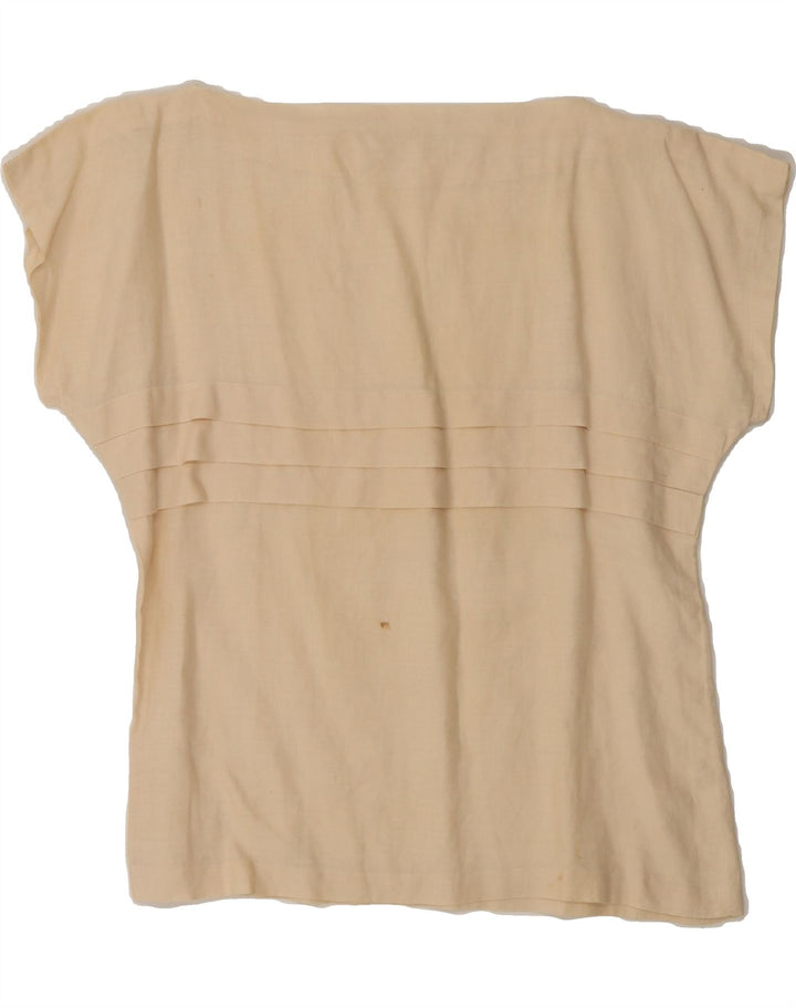 VINTAGE Womens Blouse Top UK 16 Large Beige Vintage Vintage and Second-Hand Vintage from Messina Hembry 