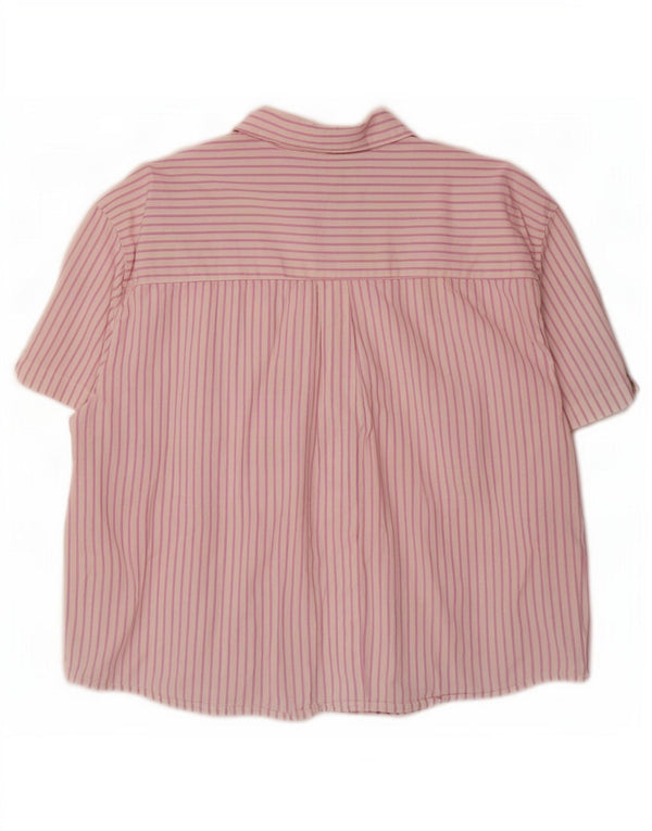 Levi's Womens Short Sleeve Oversized Shirt UK 18 XL Pink Pinstripe Cotton