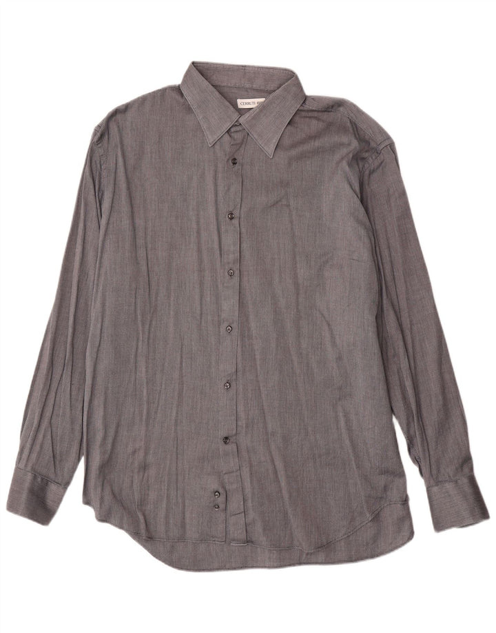 CERRUTI 1881 Mens Shirt Size 18 2XL Grey Cotton