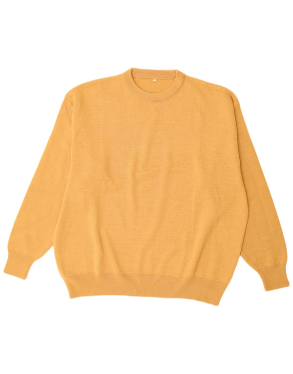 Vintage Mens Crew Neck Jumper Sweater XL Yellow Wool