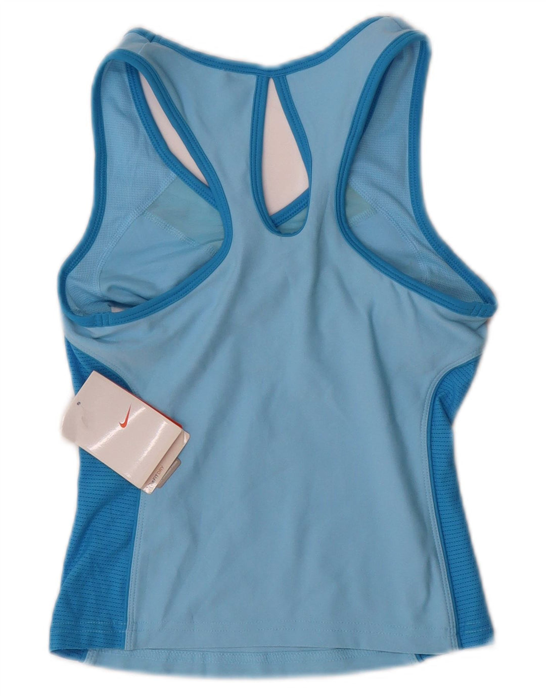 NIKE Womens Crop Vest Top UK 4 XS Blue Polyester