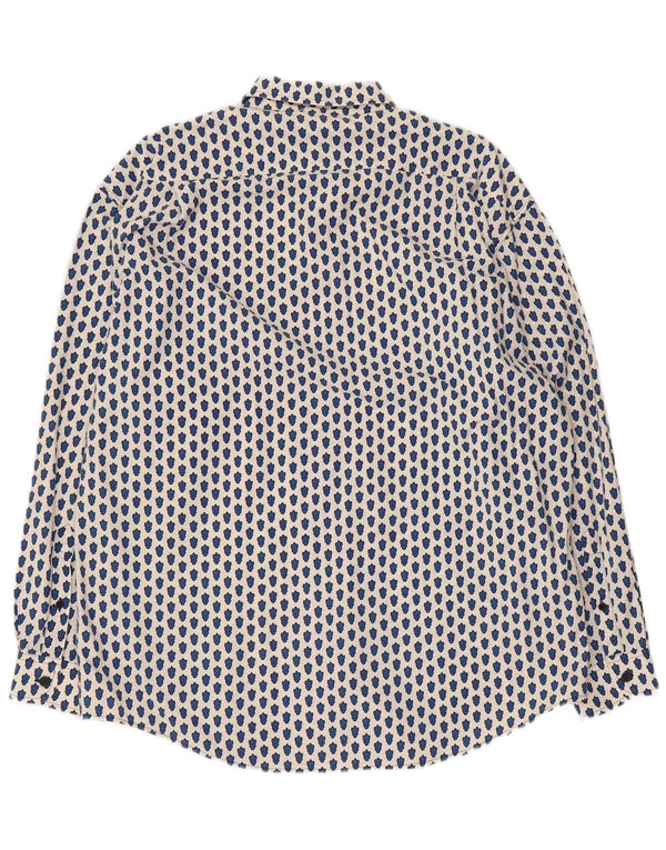 Souleiado Womens Abstract Pattern Oversized Shirt US 4 Small White