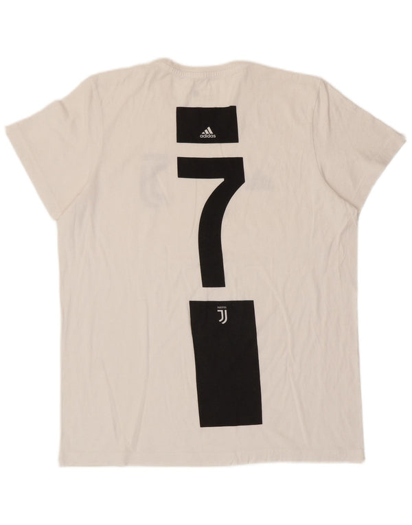 ADIDAS Mens Juventus Graphic T-Shirt Top Large Off White