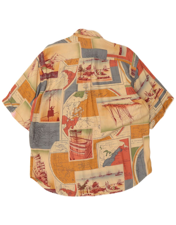 NAVIGARE Mens Short Sleeve Shirt Large Multicoloured Patchwork