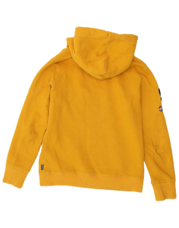 Superdry Womens Graphic Hoodie Jumper UK 10 Small  Yellow Cotton