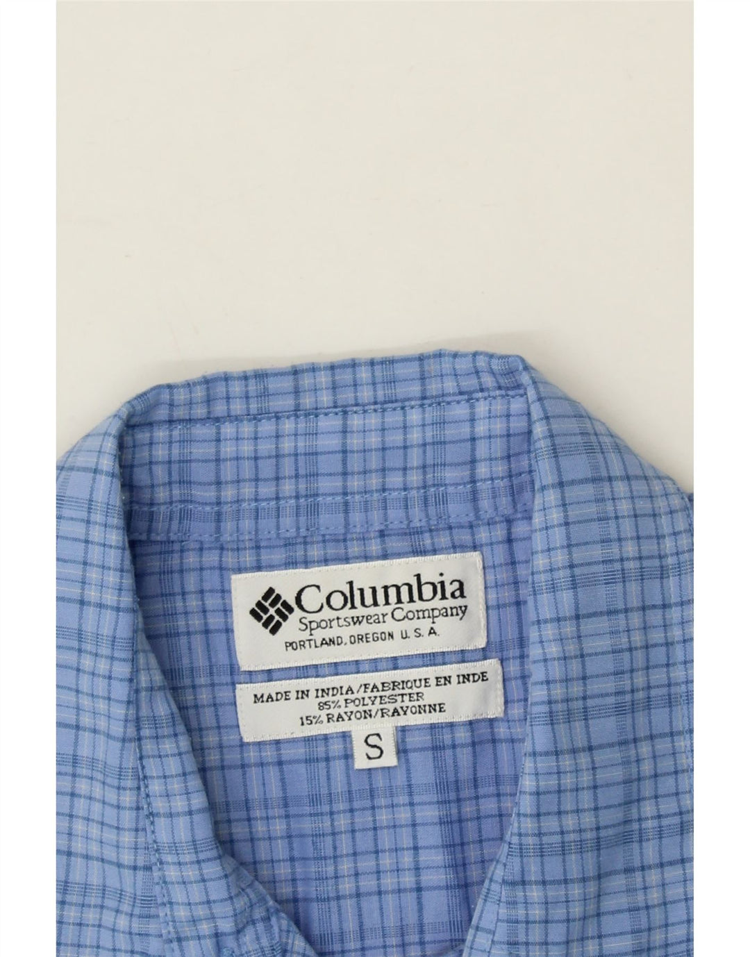COLUMBIA Womens Sleeveless Shirt UK 10 Small Blue Check Polyester Vintage Columbia and Second-Hand Columbia from Messina Hembry 