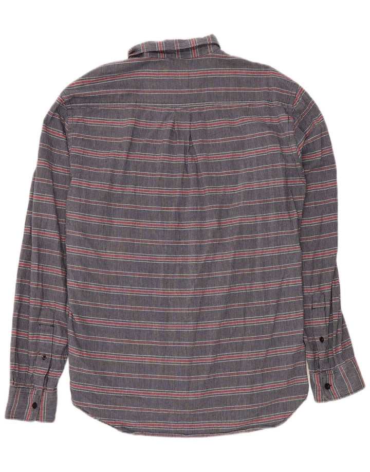 DOCKERS Mens Shirt Medium Navy Blue Striped Cotton