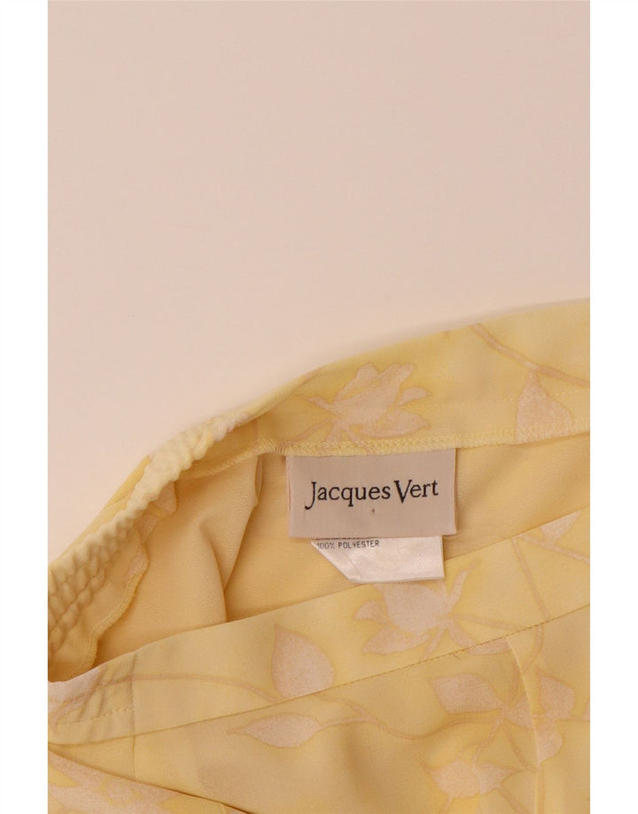 JACQUES VERT Womens A-Line Skirt UK 12 Medium W30  Yellow Floral Polyester