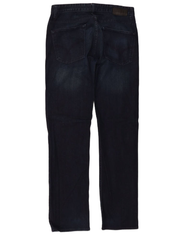 Calvin Klein Mens Straight Jeans W34 L34 Navy Blue Cotton