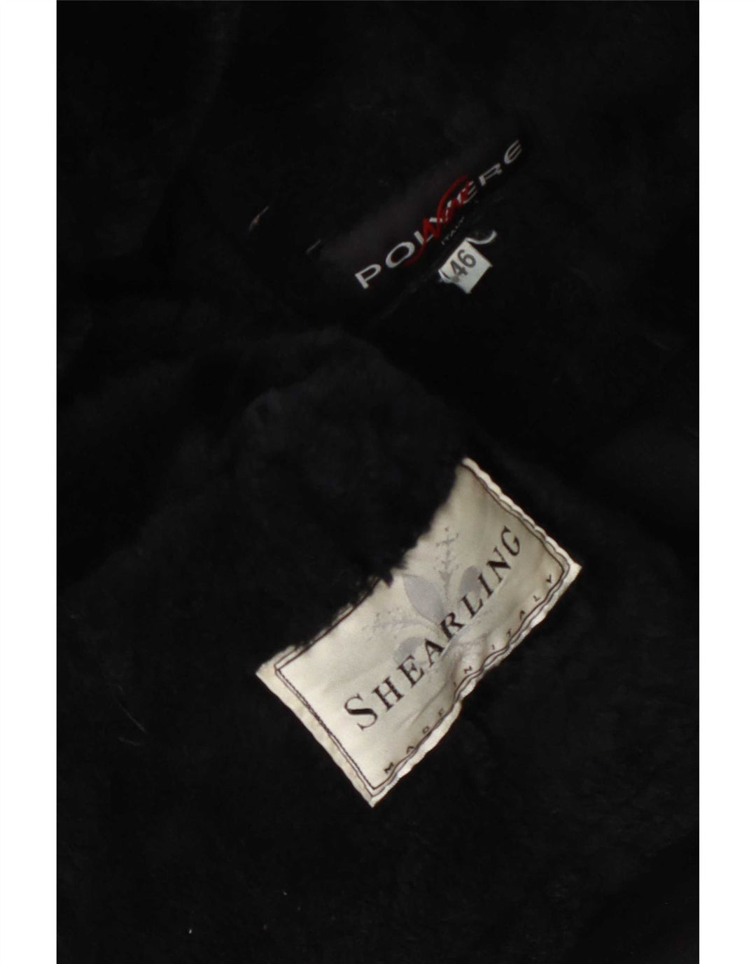 Vintage Womens Shearling Jacket IT 46 Large Black