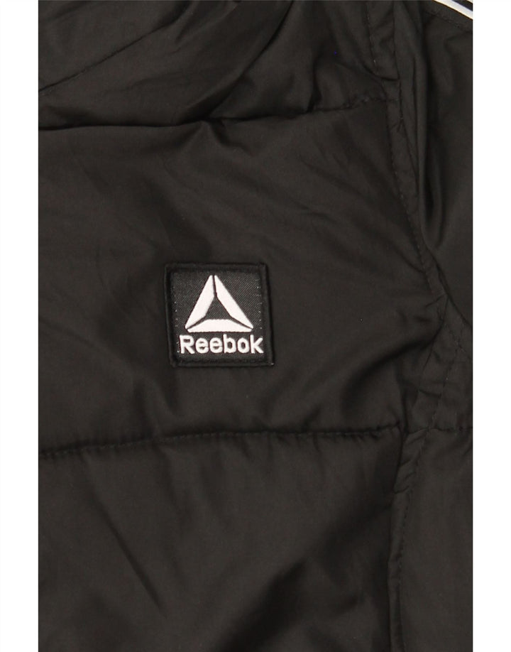 Reebok Womens Graphic Hooded Padded Jacket UK 10 Small Black