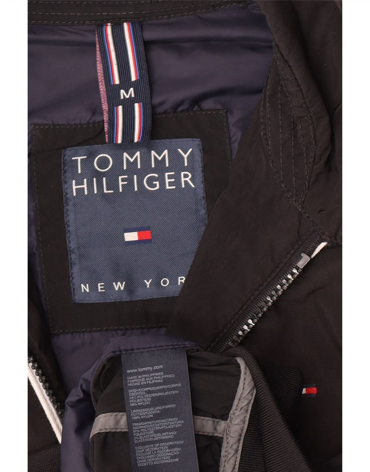 Tommy Hilfiger Mens Bomber Jacket UK 38 Medium Black Polyester