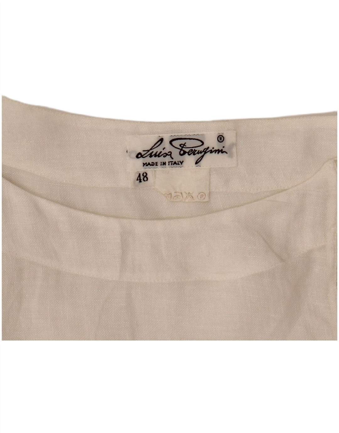 VINTAGE Womens Short Sleeve Shirt Blouse IT 48 XL White