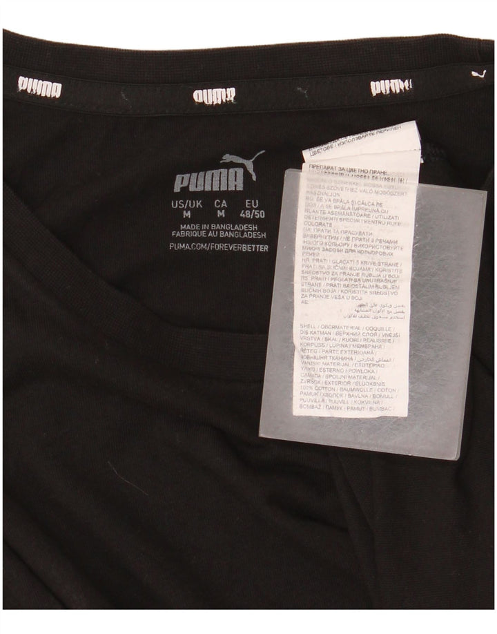 Puma Mens T-Shirt Top Medium Black Cotton