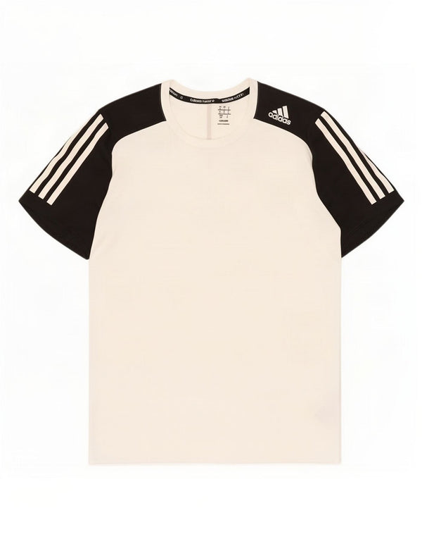 Adidas Mens Climalite T-Shirt Top Small White Colourblock Polyester