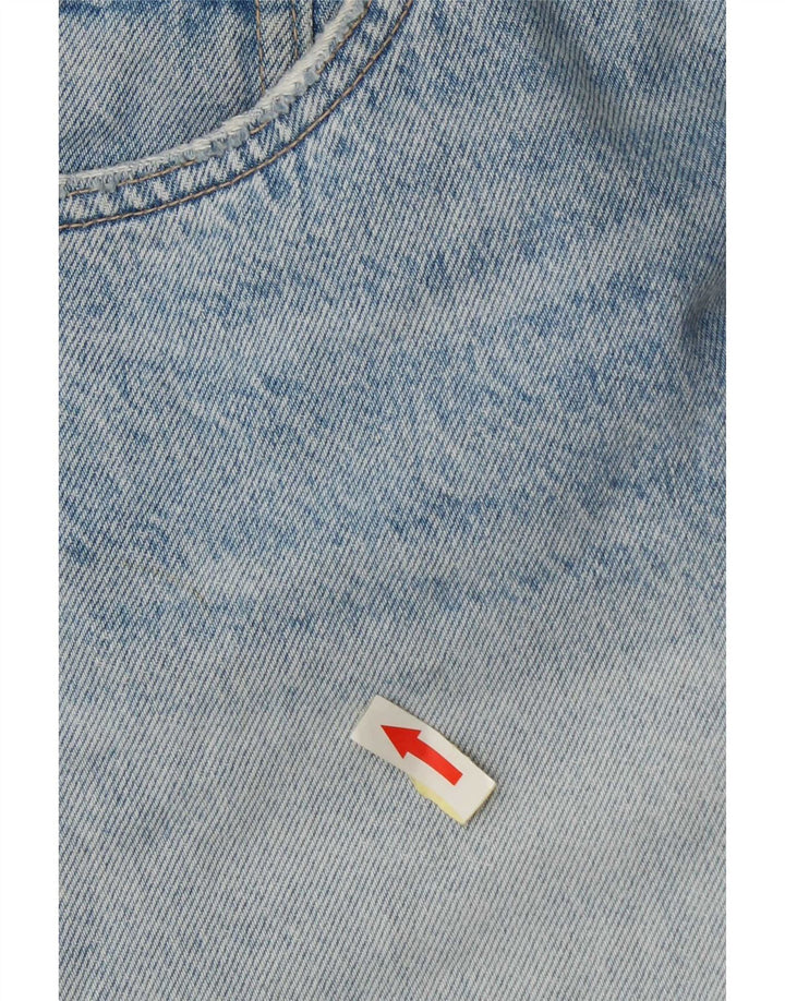 Zara Womens Distressed Denim Shorts EU 44 XL W34 Blue