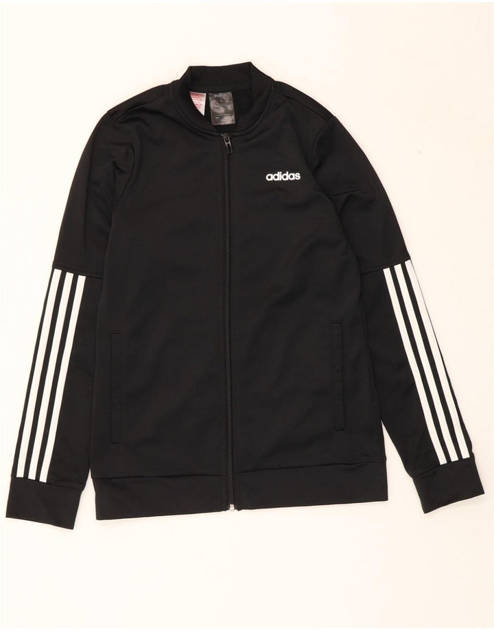 ADIDAS Boys Tracksuit Top Jacket 13-14 Years Black Polyester Vintage Adidas and Second-Hand Adidas from Messina Hembry 