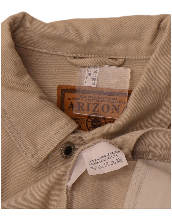 ARIZONA Mens Denim Jacket UK 40 Large Beige Cotton