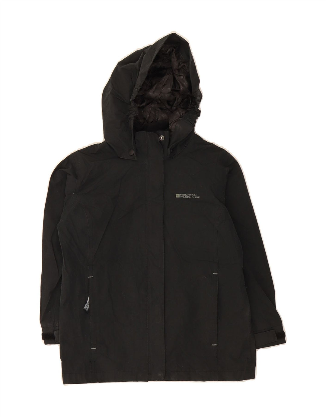 MOUNTAIN EQUIPMENT Girls Hooded Rain Jacket 7-8 Years Black Polyester Vintage Mountain Equipment and Second-Hand Mountain Equipment from Messina Hembry 