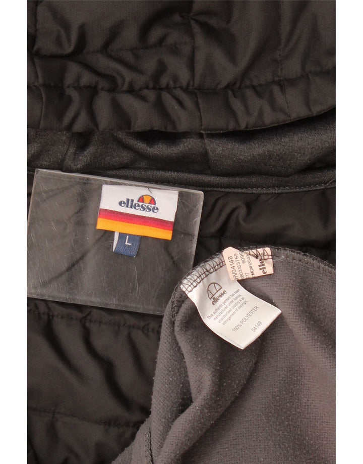 Ellesse Mens Zip Hoodie Sweater Large Grey Colourblock Polyester
