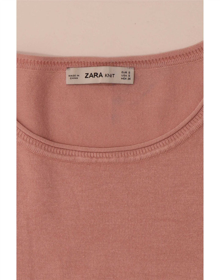 Zara Womens Oversized Blouse Top UK 10 Small Pink Colourblock