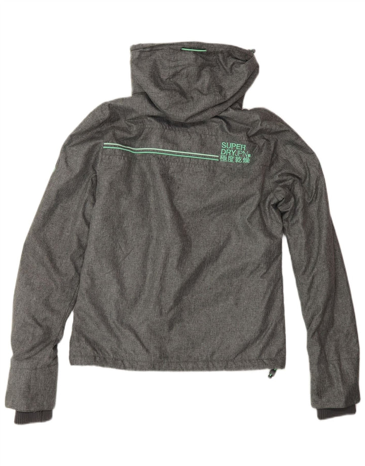 SUPERDRY Womens The Windcheater Graphic Windbreaker Jacket UK 8 Small Grey