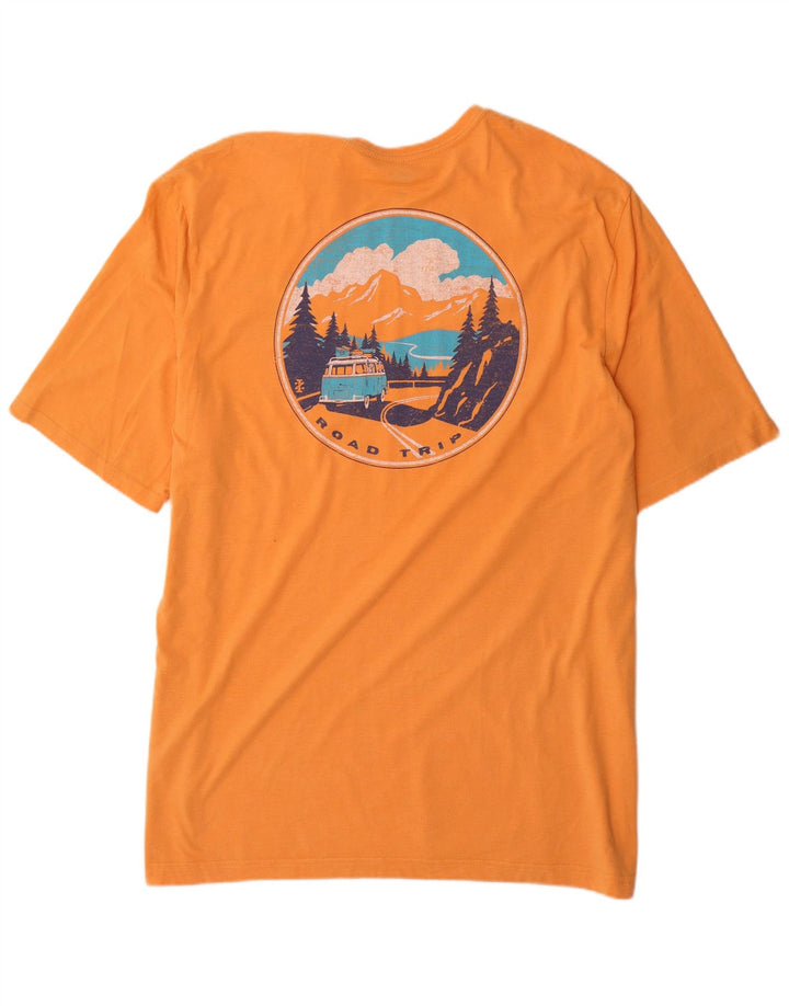 IZOD Mens Salt Water Graphic T-Shirt Top 2XL Orange Cotton