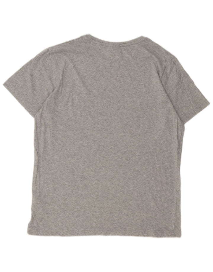 Gant Mens Graphic T-Shirt Top Large Grey Cotton