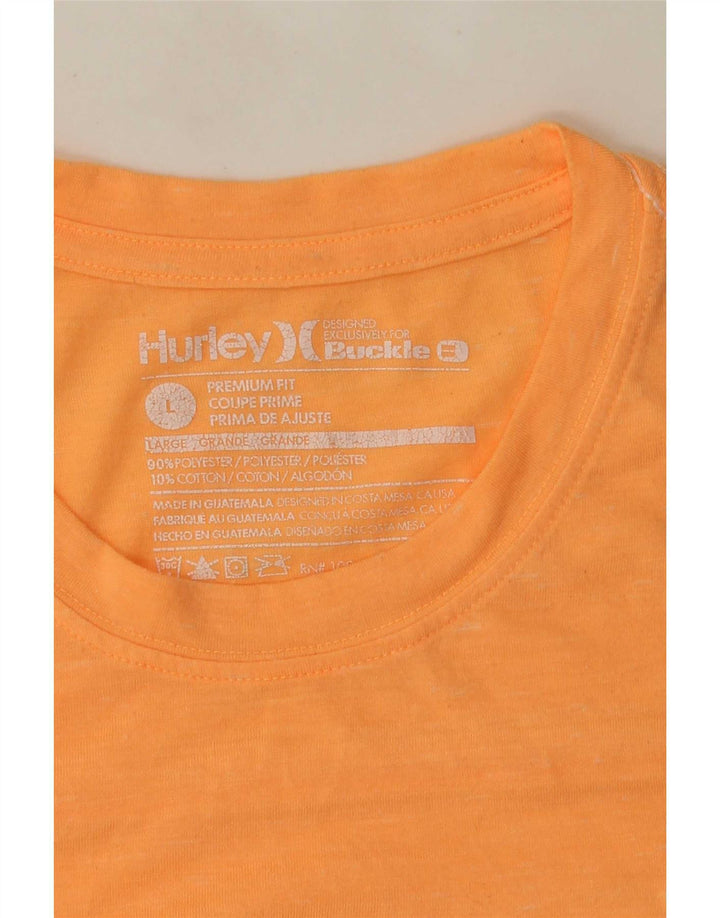 Hurley Mens Premium Fit T-Shirt Top Large Orange Polyester