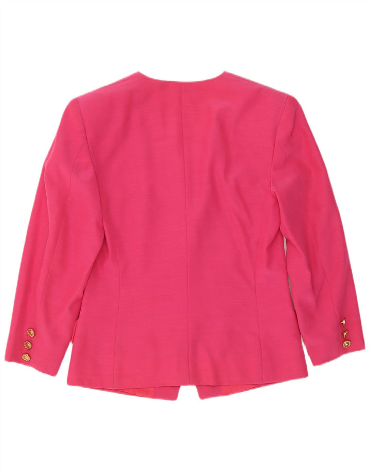 Vintage Womens 4 Button Blazer Jacket IT 42 Medium Pink Acetate