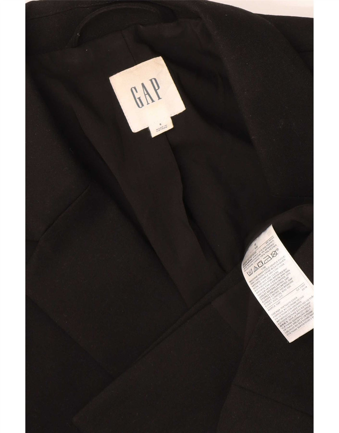 Gap Womens Double Breasted Oversized Blazer Jacket UK 6 XS Black Polyester