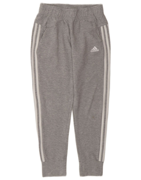 Adidas Boys Tracksuit Trousers Joggers 13-14 Years  Grey Cotton