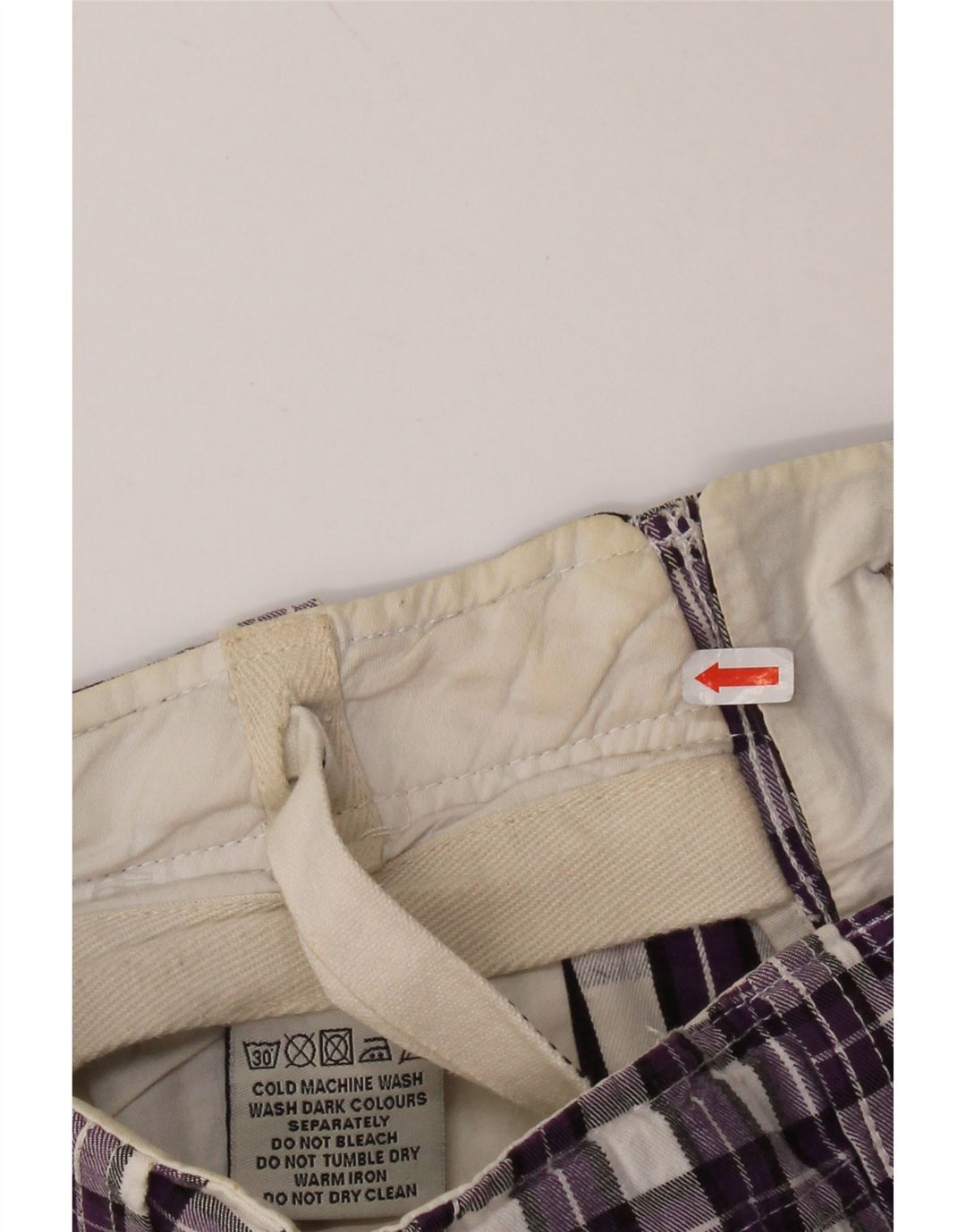 SUPERDRY Mens Chino Shorts Large W36 Purple Check Cotton